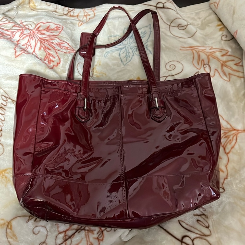 Coach Chelsea Deep Red Patent Leather Tote Bag, #17860